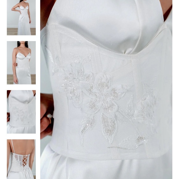 For Love And Lemons White Lace-Up Bra - Picture 5 of 7